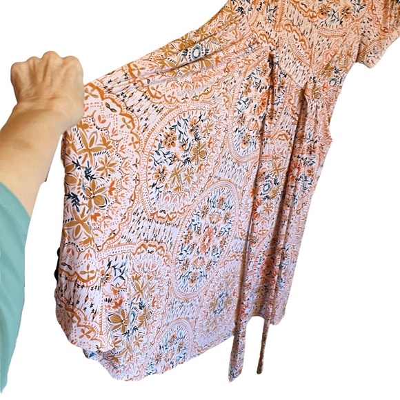 Torrid Peach Medallion Studio Knit Puff
Sleeve Skater Midi Dress -Size 3X-NWOT - Picture 5 of 14